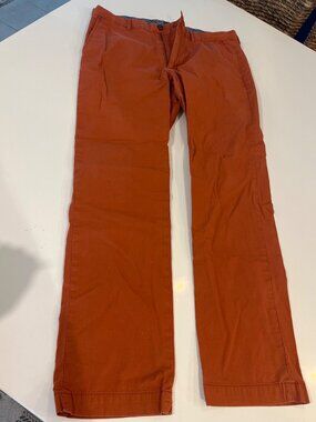 Banana Republic Aiden Chino Rust Pants 34x32 Mens Slim Fit Cotton Blend